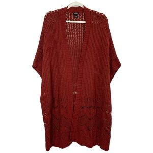 Torrid Bohemian Crochet Knit Open Cardigan Women’s Size 5/6